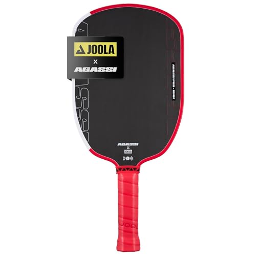 JOOLA Agassi PRO IV 16mm Pickleball Paddle w/Extended Sweet Spot - Carbon Fiber Surface Increases Spin & Control - SK Film for Power & Larger Sweet spot - UPA-A Certified - USAP Approved - NFC Chip - color: Single | 16mm Carbon | Agassi Pro