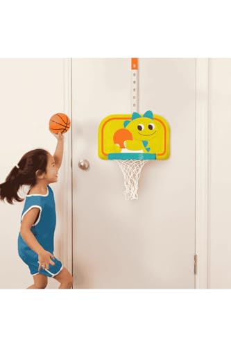 B. toys – Hanging Basketball Net – Adjustable Height – Mini Ball & Air Pump – Sports Toys & Active Play – 3+ Years– Dinosaur Dribbler - style: Basketball With Net