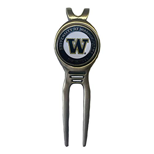 Divot Repair Tool Removable Magnetic Ball Marker-Best Divot Fixer - style: WASHINGTON HUSKIES