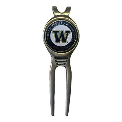 Divot Repair Tool Removable Magnetic Ball Marker-Best Divot Fixer - style: WASHINGTON HUSKIES