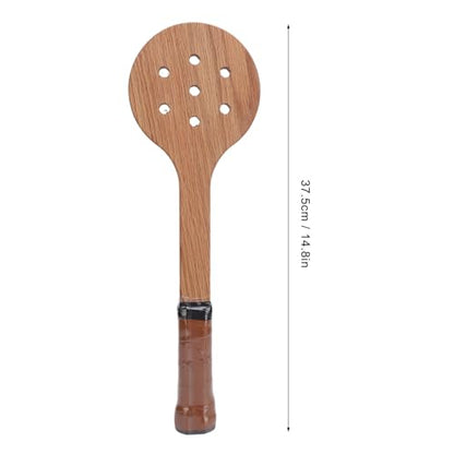 Wooden Tennis Training Racket, Lightweight Poplar Wood Bat for Improved Power Control, Accurate Swing Practice for All Skill Levels Outdoor Indoor Play