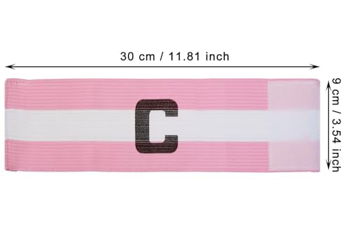 ONLYKXY Captain Armbands Letter C 9x30CM/3.54x11.81inch Adjustable Leader Armband for Captain Soccer Basketball Volleyball Team Competition Coach Players Wrist Arm Bands,Pink & White,1pcs