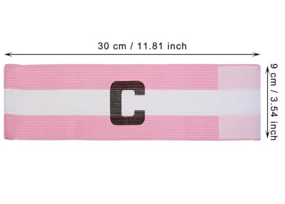 ONLYKXY Captain Armbands Letter C 9x30CM/3.54x11.81inch Adjustable Leader Armband for Captain Soccer Basketball Volleyball Team Competition Coach Players Wrist Arm Bands,Pink & White,1pcs