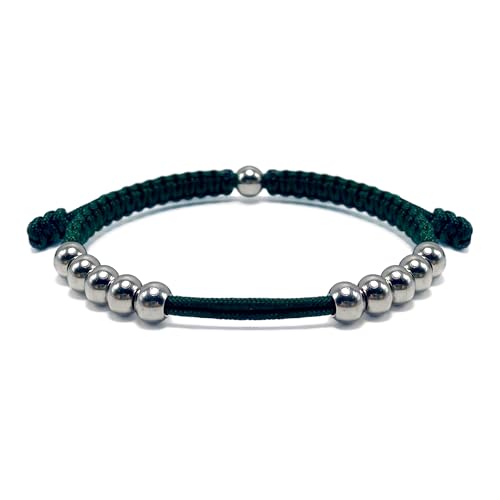 Golf Stainless Steel 10 Beads Score Counter Bracelet, Golf Stroke Count Bracelet, Resizable and Easy to Adjust Golf Round Scoring Tracker, Durable and Stylish Golf Accessory - color: Military Green