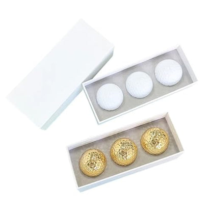 Compatible Universal Surlyn Golf Balls Set, White & Gold Tone Golf Balls with Storage Box for Daily Golf Practice Training - color: Lithium 6inch 6clws