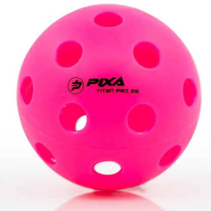 PIXA Titan Pro 26 Indoor Pickleball - USAPA Approved, Durable Indoor Pickleballs, Consistent Bounce, Smooth Flight, Ideal for Competitive Play- Packs of 3, 6, 12, 50