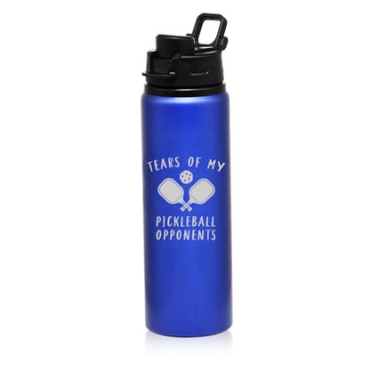 25 oz Water Bottle Sports Travel Mug Gift Tears Of My Pickleball Opponents Funny (Blue) - color: Blue