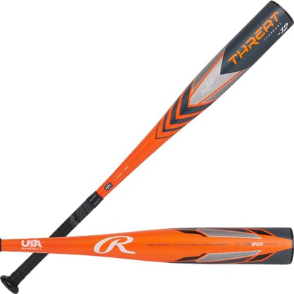 Rawlings | Threat Baseball Bat | USA | -12 Drop | 2 5/8" Barrel | 1 Pc. Composite - color: Orange / Grey, size: 31"