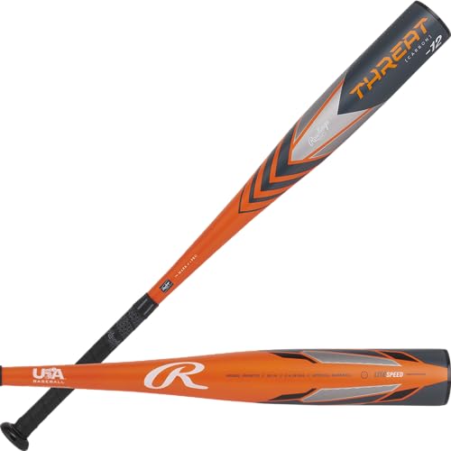 Rawlings | Threat Baseball Bat | USA | -12 Drop | 2 5/8" Barrel | 1 Pc. Composite - color: Orange / Grey, size: 31"