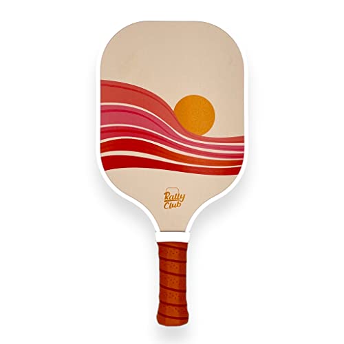 Rally Club Pickleball Paddles for Men Women | Carbon Fiber Polymer Honeycomb Composite Core | Lightweight Durable | Uniquely Designed Stylish for Singles Doubles - color: Sun Chaser