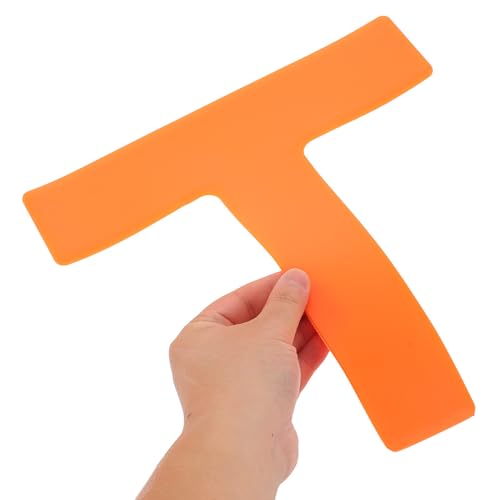 SOLUSTRE 4pcs T-Shaped Soccer Training Spot Markers Flat Court Floor Marking Pads Orange Agility Practice Equipment for Football Basketball Yard and Tennis Training