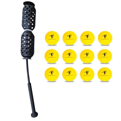 Baseball & Softball Swing Trainer and 12 Durable Foam Balls, Boost Your Bat Speed by Up to 20+ MPH, Unlock Swing Speed Increases. Great Gift for Baseball and Softball - color: Black, size: Aero Bat Youth+12 Soft Training Balls