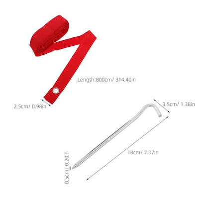 6pcs Volleyball Court Boundary Lines: Beach Volleyball Rope 26ft with Ground Stake for Sand Heavy Duty & Portable Equipment for Backyard Outdoor Tournament