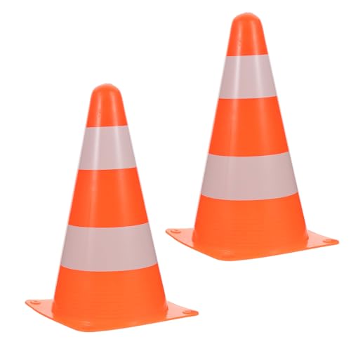 DOITOOL 9-inch Football Training Marker Cones 2pcs Orange Soccer Agility Mini Traffic Roadblock Buckets for Outdoor Practice and Coaching