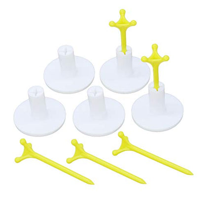 Golf Rubber Tee Holder Set for Golf Driving Range Tee Practice Tool Pack of 5 - color: White