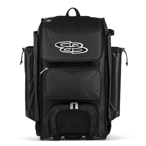 Boombah Catchers Superpack Hybrid Rolling Bat Bag - Multiple Colors - Wheeled & Backpack Version - color: Black