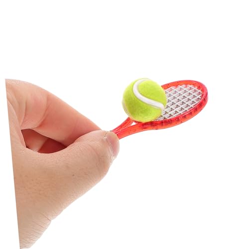 SUPVOX 6 Pcs Miniature Tennis Set, 1:12 Scale Dollhouse Sports Accessories with Rackets & Balls, Realistic Toy for Dolls, Room Decor, and Photography Props