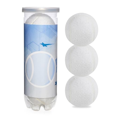 Tennis Balls 3/4 Pack – High Elasticity Training & Practice Balls for Beginners, Durable High-Visibility Colored Balls for Dog Exercise, Ideal for Hard, Clay & Grass Courts - color: White-3P