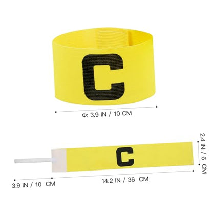 Soccer Captain Armband - Adjustable Captain Bands for Youth, Kids & Adult Players, Team Sports Arm Band for Football, Yellow