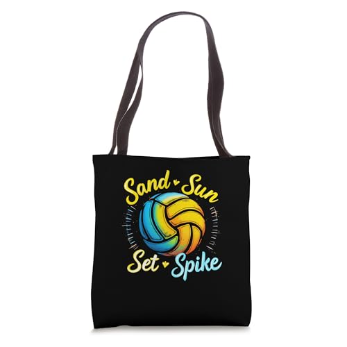 Sand Sun Set Spike Volleyball Tote Bag