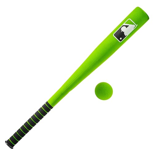 Franklin Sports MLB Kids Foam Baseball Bat + Ball Sets - Indoor + Outdoor Soft Foam Baseball Bats for Kids + Toddlers - Regular + Jumbo Barrels - 24" or 27" Length - color: Green, style: 27" Standard