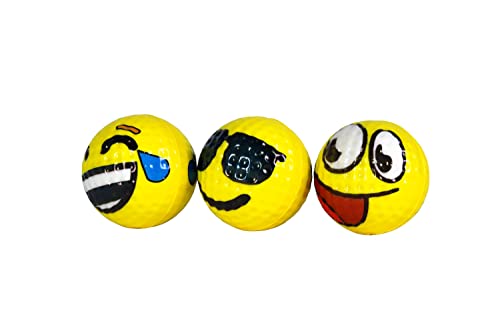 Izzo Golf Tru Spin Foam Practice Balls - with Option of shagger/Practice Set - style: Emoji 12 Pack