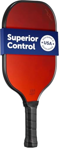 Sport Squad Pickleball Paddles Set of 2 and Single Paddles - Lightweight, Durable & High-Performance Playability - Enhanced Grip & Power - USA Team-Developed Rackets, Sets & Accessories for All Levels - color: Single | Control Paddle | Red Cube