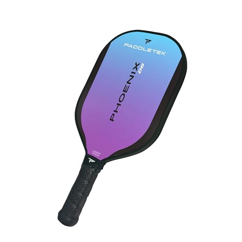 Paddletek Phoenix G6 Pickleball Paddle | Professional Pickleball Paddles with Honeycomb Core, Polycarbonate Surface, Graphite PolyCore & High Tack Performance Grip | USAPA Approved - color: AURORA (Purple)