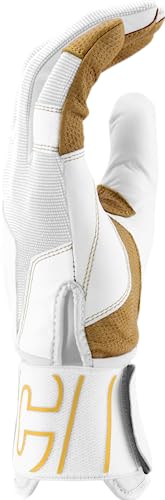 MARUCCI Blacksmith Full WRAP Youth Batting Glove V2 - color: WHITE/WHITE, size: Youth Large