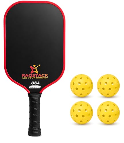 Carbon Fiber Pickleball Paddles with 4 Indoor Pickleball Balls - Top Performing T700 Pickleball Paddle USA Approved - Ace Your Journey with Our Pickle Ball Paddle