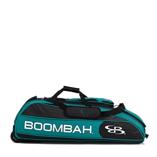 Boombah Beast Rolling Bat Bag - Multiple Color Options - Holds 8 Bats, Glove and Shoe Compartments - color: Black/Teal