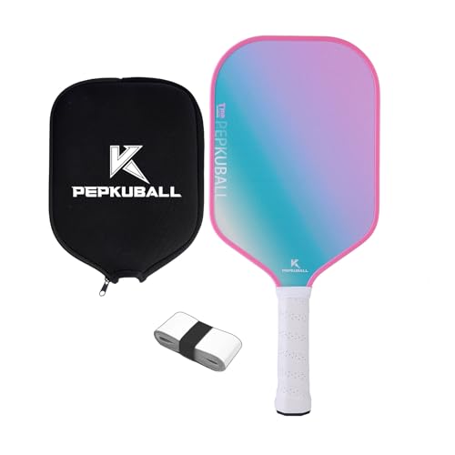 Premium Pickleball Paddles Set Fiberglass Carbon Fiber Pickleball Paddle Lightweight for Outdoor Indoor Use with Rackets for Men Women and All Ages - color: WB07-CARBON-PINK