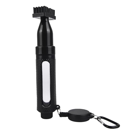 Golf Club Brush Cleaner with Water Bottle - Leak-Proof, Press-Type Spray Bottle & Retractable Zip-line Carabiner - Premium Golf Cleaning Accessories & Gift