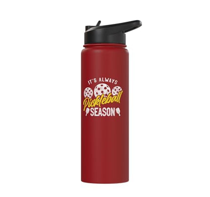 Funny Pickleball Pun Paddle I Might Have A Dinking Problem Stainless Steel Insulated Water Bottle - color: Red