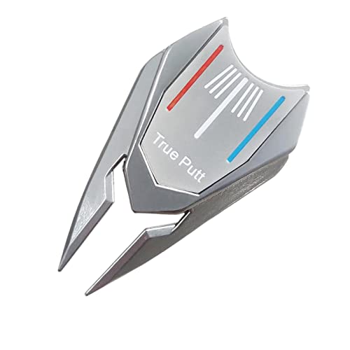 Colaxi Golf Fork Golf Ball Marker Alignment Tool Golf Equipment Multi-Functional Putt Parter Golf Cleaner for Pitch Mark Repair - color: Silver