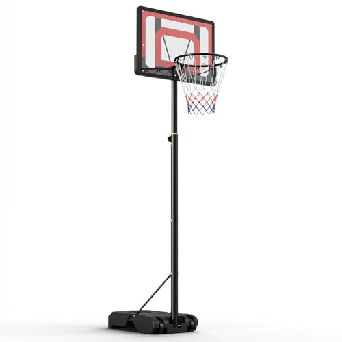 Portable Basketball Hoop Outdoor & Indoor 4.82-8.53ft Height Adjustable, Basketball Hoops & Goals System for Teenagers, Youth, for Backyard, Driveway Play with Stable Enlarged Base - size: 33 inch