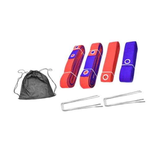 Colaxi 4 Pieces Professional Beach Volleyball Lines for Sand 26 ft 52 ft Practical Practice Volleyball Court Cords for Park Backyard - color: Red Blue