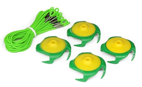 Tee Claw Golf Tee Holder, Golf Mat Tee, Golf Alignment String, Baseball Agility Training for Indoor and Outdoor, Made in the USA. - color: 4 Pack Yellow / Green