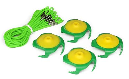 Tee Claw Golf Tee Holder, Golf Mat Tee, Golf Alignment String, Baseball Agility Training for Indoor and Outdoor, Made in the USA. - color: 4 Pack Yellow / Green