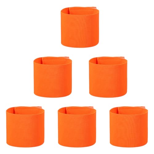 Captain Armbands, Adjustable Leader Arm Bands for Soccer Elastic Team Sport Arm Band-Fitting for Football/Volleyball/Rugby - color: Orange