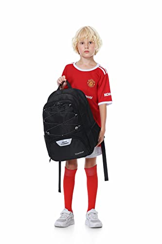 Hsmihair Youth Soccer Bag-Soccer Backpack&Backpack for Football Basketball,with Ball Compartment Separate Cleat Package - color: Black