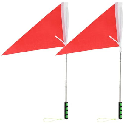 Toyvian Telescopic Flagpole, 2 Pack 3.9ft Extendable Tour Guide Flag Pole with Foam Handle Lightweight Handheld Flag Pole for Teachers Tour Guides Coaches Outdoor Sports Events