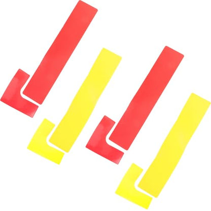 SUPVOX 8pcs Tennis Court Markers and Football Training Signs, Flat Outdoor Ground Marking Tools, Red and Yellow Agility Training Markers for Basketball and Sports Practice