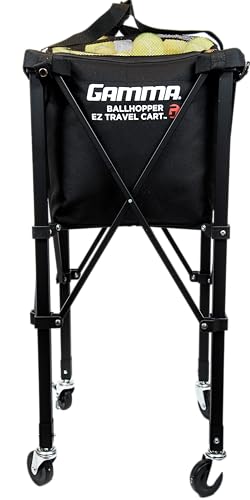 GAMMA Sports EZ Travel Cart, Tennis & Pickleball Hopper, Padel, Portable Compact Design, Sturdy Lightweight Construction, EZ Bags, 150 or 250 Capacity, Premium Carrying Case Included