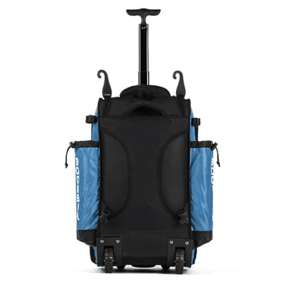 Boombah Catchers Superpack Hybrid Rolling Bat Bag - Multiple Colors - Wheeled & Backpack Version - color: Columbia Blue/Black