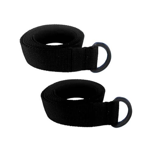 Web Football Belt with Two Stainless Steel D Rings 52" Football Pants Belt for Men Women Kids Youth Boys Girls - color: Black