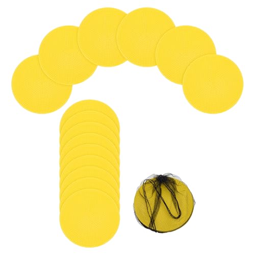 Spot Markers, Poly Spot Marker for Agility Training Floor Dots Non Slip Flat Field Cones for Soccer/Speed Training - color: Yellow, size: 10 cm / 3.94 Inch