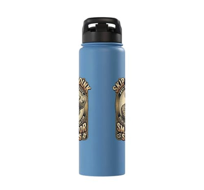 Pickleball Humor s Smash for Snacks s Court Rules Stainless Steel Insulated Water Bottle - color: Light Blue
