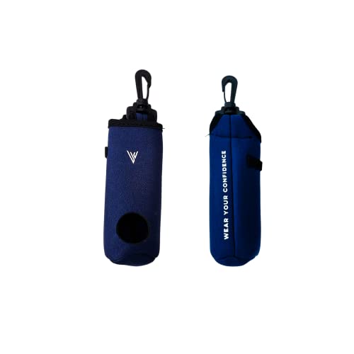 Golf Ball and Tee Holder - Holds 3 Golf Balls and 3 Tees, Soft Carry Bag Pouch with Secure 360° Swivel Keychain Belt Clip Hook, Gift Accessories for Golfers and Women’s Birthdays - color: Navy
