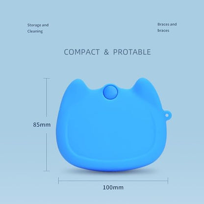 Silicone Retainer Case with Lanyard, WINDSIUUU Portable Cute Travel Retainer Holder Braces Aligner Case with Vent Holes Aligner Retainer Cases for Girls Women Kids Travel Denture Night Guard Container - color: Skyblue